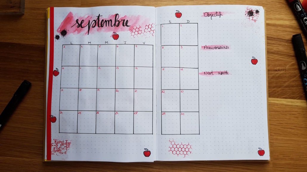 monthly log bujo